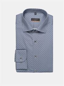 Eterna blå og grå print skjorte. Slim Fit 3425 18 F170